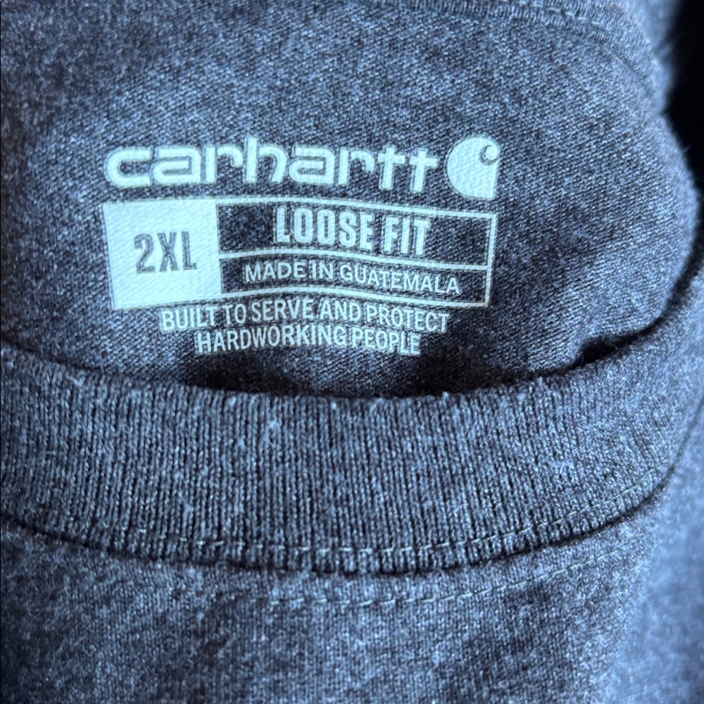 Carhartt Gray Long Sleeve Crew Neck Loose Fit Tee Shirt Size XXL - Picture 4 of 5